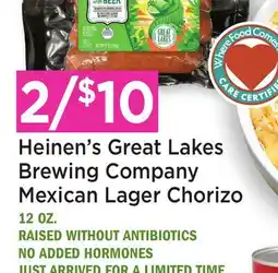 Heinen's Heinen's Great Lakes Brewing Company Mexican Lager Chorizo offer