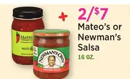 Heinen's Mateo's or Newman's Salsa offer