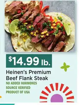Heinen's Heinen's Premium Beef Flank Steak offer