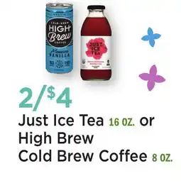 Heinen's Just Ice Tea 16 OZ. or High Brew Cold Brew Coffee 8 OZ offer