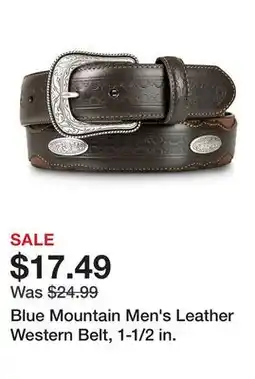Tractor Supply Company Blue Mountain Men's Leather Western Belt, 1-1/2 in offer