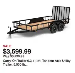 Tractor Supply Company Carry-On Trailer 6.3 x 14ft. Tandem Axle Utility Trailer, 5,500 lb. Max Capacity offer