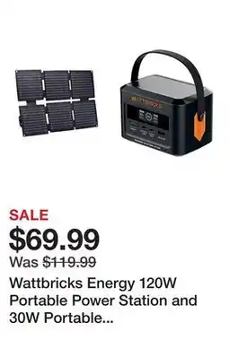 Tractor Supply Company Wattbricks Energy 120W Portable Power Station and 30W Portable Solar Panel Bundle offer