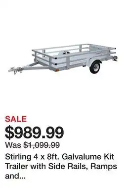 Tractor Supply Company Stirling 4 x 8ft. Galvalume Kit Trailer with Side Rails, Ramps and Plank Floor offer