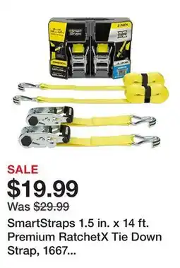 Tractor Supply Company SmartStraps 1.5 in. x 14 ft. Premium RatchetX Tie Down Strap, 1667 lb., Yellow, 2 pk offer