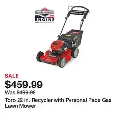Tractor Supply Company Toro 22 in. Recycler with Personal Pace Gas Lawn Mower offer