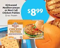 Aldi Kirkwood Mediterranean or Mexi Cali Chicken Patties offer