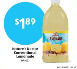 Aldi Nature's Nectar Conventional Lemonade offer