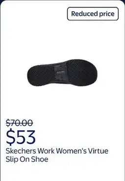 Walmart Skechers Work Women's Virtue Slip On Bungee Low Profile Athletic W/Slip Resistant offer