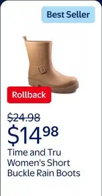 Walmart Time and Tru Women's Short Buckle Rain Boots offer