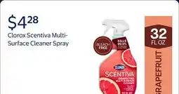 Walmart Clorox Scentiva Bleach-Free Multi-Surface Cleaner Spray, Grapefruit & Orange Blossom offer