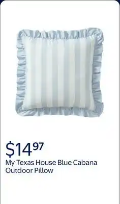 Walmart My Texas House Blue Cabana 18 x 18 Outdoor Pillow offer