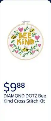 Walmart DIAMOND DOTZ Bee Kind Special Edition No-Count Cross Stitch Kit offer