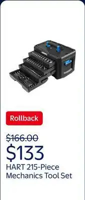 Walmart HART 215-Piece Mechanics Tool Set, Multiple Drive, Chrome Finish offer
