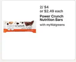 Walgreens Power Crunch Nutrition Bars offer