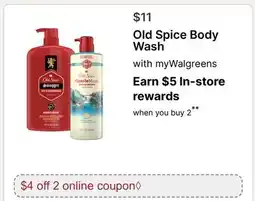 Walgreens Old Spice Body Wash offer