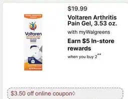 Walgreens Voltaren Arthritis Pain Gel, 3.53 oz offer