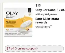 Walgreens Olay Bar Soap 12 ct offer