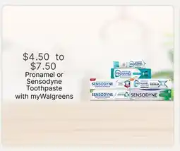 Walgreens Pronamel or Sensodyne Toothpaste offer