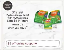 Walgreens Zyrtec Allergy Relief offer