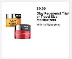 Walgreens Olay Regenerist Trial or Travel Size Moisturizers offer