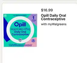 Walgreens Opill Daily Oral Contraceptive offer