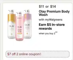 Walgreens Olay Premium Body Wash offer
