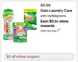 Walgreens Gain Laundry Care offer