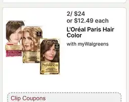 Walgreens L' Oréal Paris Hair Color offer