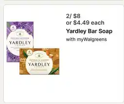 Walgreens Yardley Bar Soap offer