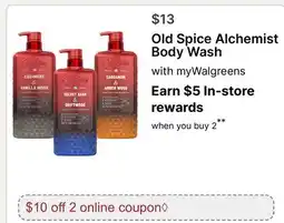 Walgreens Old Spice Alchemist Body Wash offer