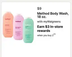 Walgreens Method Body Wash 18 oz offer