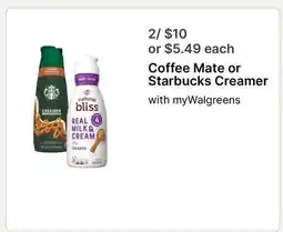 Walgreens Coffee Mate or Starbucks Creamer offer