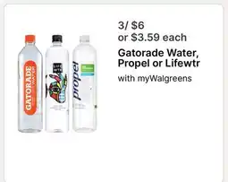 Walgreens Gatorade Water, Propel or Lifewtr offer