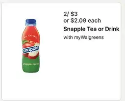 Walgreens Snapple Tea or Drink offer