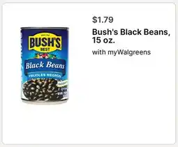 Walgreens Bush's Black Beans, 15 oz offer