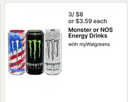 Walgreens Monster or NOS Energy Drinks offer
