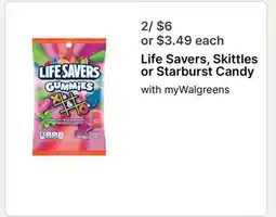 Walgreens Life Savers, Skittles or Starburst Candy offer