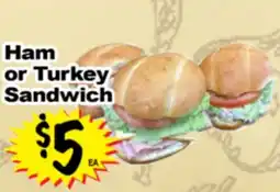 Superior Grocers Ham or Turkey Sandwich offer