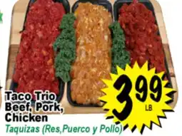 Superior Grocers Taco Trio Beef, Pork, Chicken offer