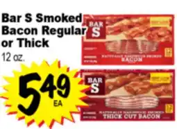 Superior Grocers Bar S Smoked Bacon Regular Thick or Thick offer