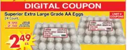 Superior Grocers Superior Extra Large Grade AA Eggs offer