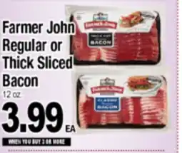 Superior Grocers Farmer John Regular or Thick Sliced Bacon offer