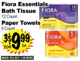 Superior Grocers Fiora Essentials Bath Tissue 12 Count 12 Count Paper Towels 6 Count offer