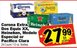 Superior Grocers Corona Extra, Dos Equis XX, Heineken , Modelo Especial or Pacifico Clara offer