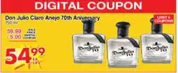 Superior Grocers Don Julio Claro Anejo 70th Aniversary offer