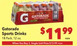 Vallarta Supermarkets Gatorade Sports Drinks offer
