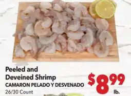 Vallarta Supermarkets Peeled and Deveined Shrimp / CAMARON PELADO Y DESVENADO offer