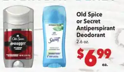 Vallarta Supermarkets Old Spice or Secret Antiperspirant Deodorant offer
