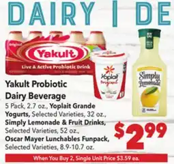 Vallarta Supermarkets Yakult Probiotic Dairy Beverage offer